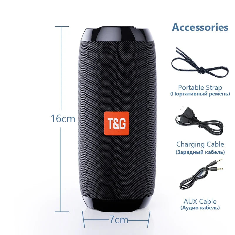 TG117 Portable Bluetooth Speaker – Outdoor Wireless Woofer with Free Call, FM, TF Card and USB Flash Drive, Connects to Mobile Phones, Tablets and TVs