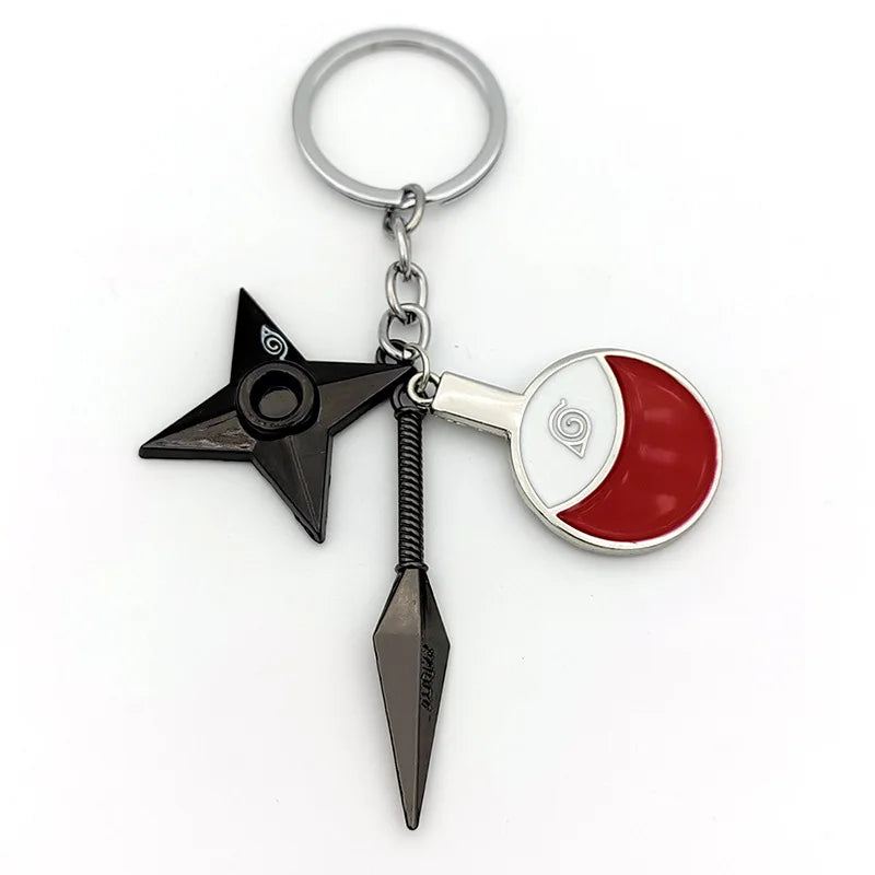 Naruto Anime Keychain - Ninja Kunai, Shuriken & Red Cloud Accessories for Car, Backpack - Perfect Gift for Fans