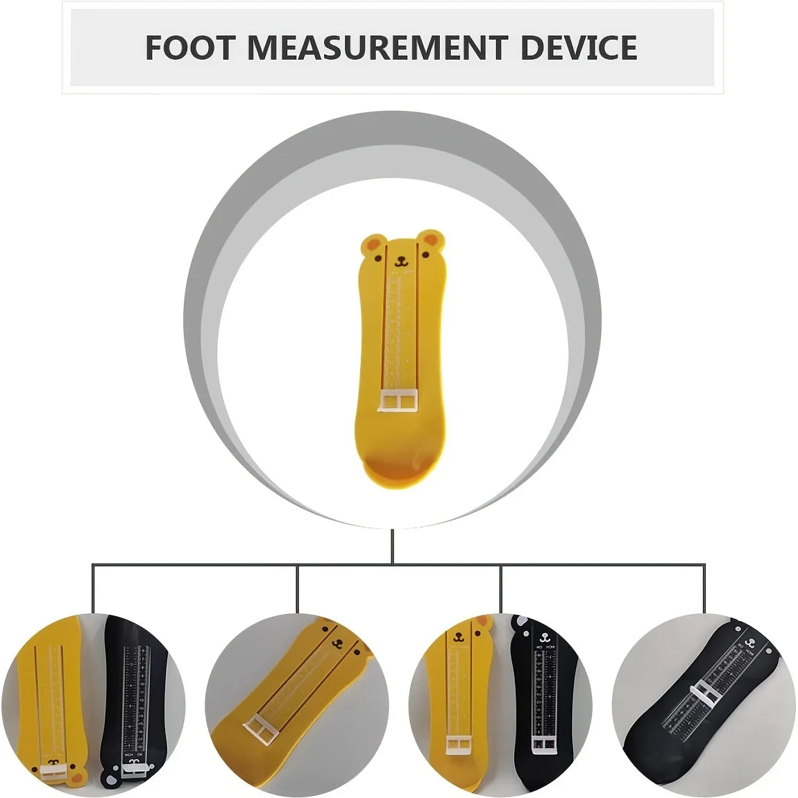 Accurate Foot Sizing for Kids: Foot Measurement Device - Gauge Shoe Sizer for Infants and Toddlers - Easy Measure for Correct Shoe Size, Essential Shoe Measuring Ruler