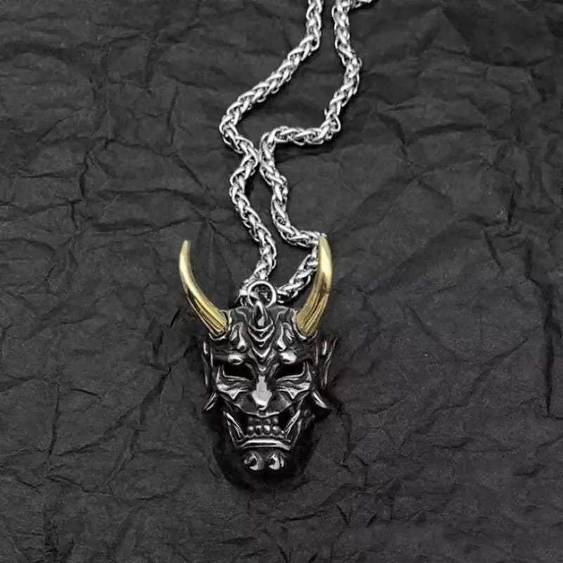 Zinc Alloy Vintage Ghost Face Pendant - Men's Halloween Necklace