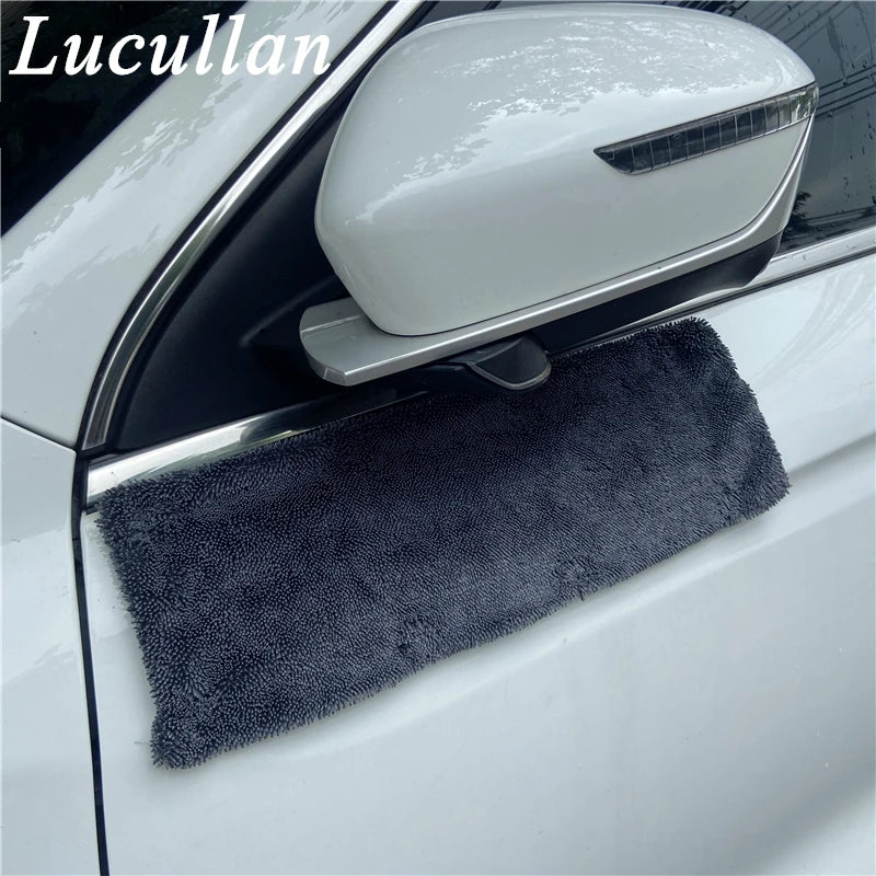 Lucullan Magnet Premium Microfiber Towels: Twist Loop Towels for Drying Door Handles & Mirrors - Absorbent & Quick Drying