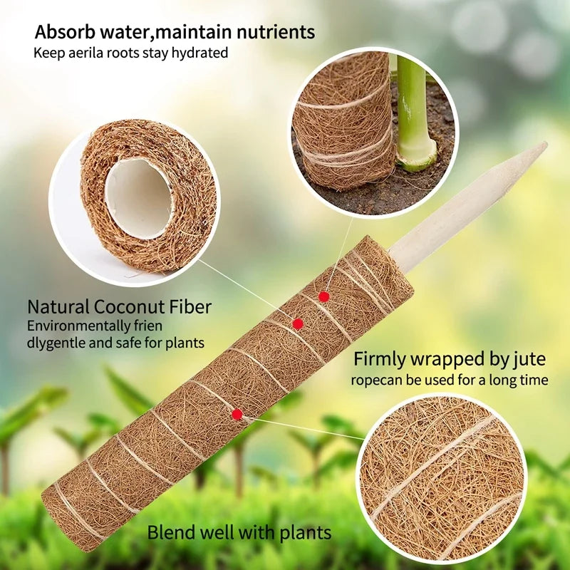 Bendable Moss Coir Pole: Support for Climbing Plants, Indoor & Outdoor Flower Decor - Garden Courtyard Essential