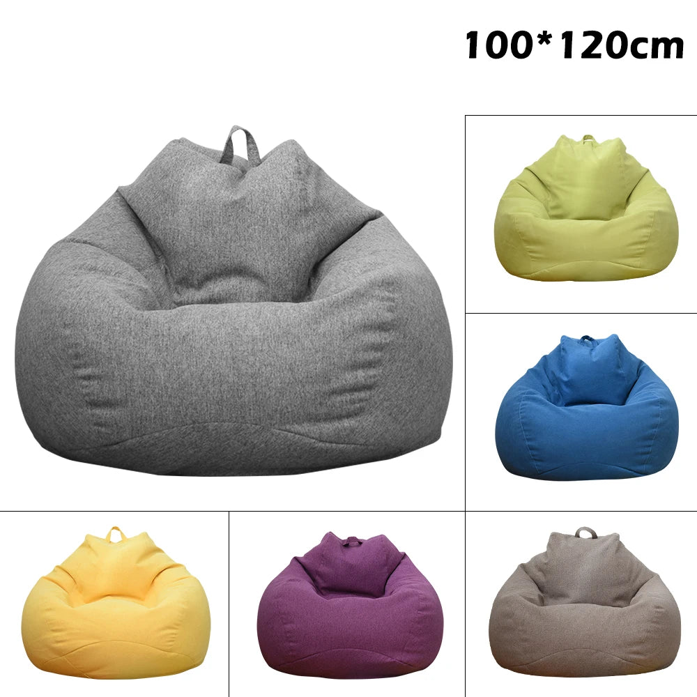 Bean Bag Chair Cover: Lazy Sofas for Adults - Couch Living Room Bedroom Home Tatami Lounger Seat, Filler Not Included