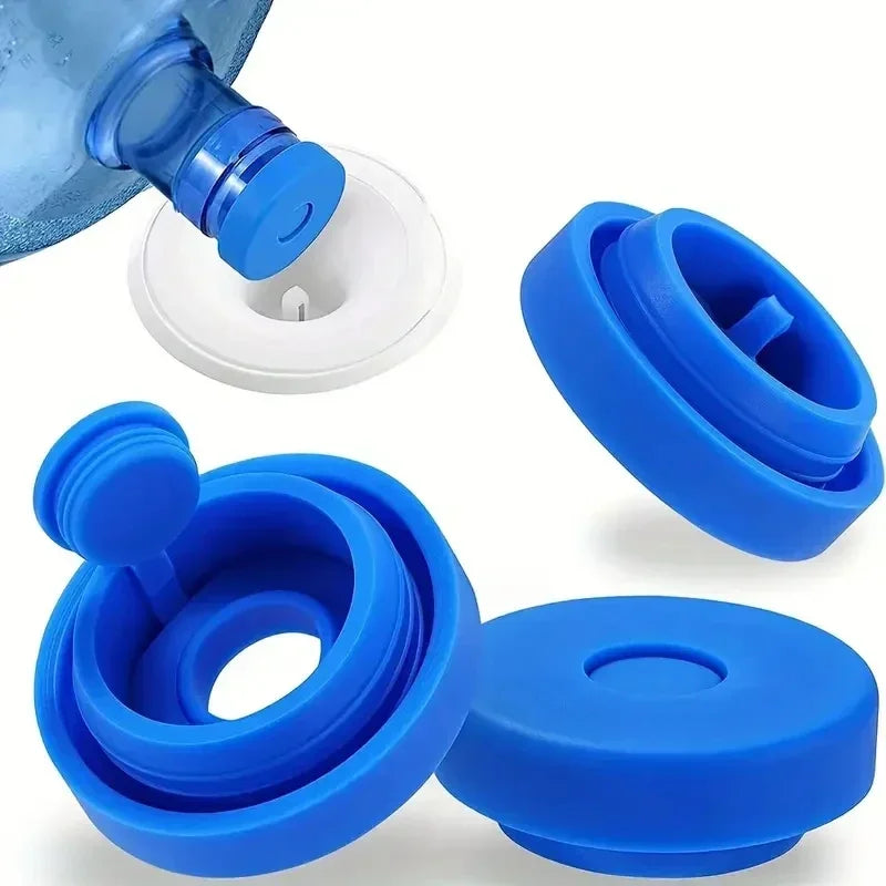 5pcs 5 Gallon Water Jug Replacement Lids - Reusable Silicone Leak-Proof Caps for 55mm Bottles