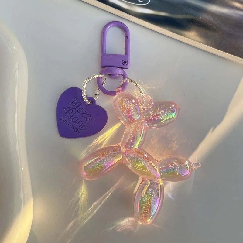 Creative Candy Color Balloon Dog Keychain - Cute Phone Chain, Bag Pendant, and Key Buckle Accessory for Girls