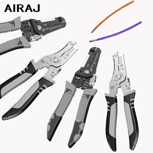 AIRAJ Wire Stripper Multitool: Plier Crimper Cable Cutter - Multifunctional Stripping & Crimping Pliers Terminal Tool