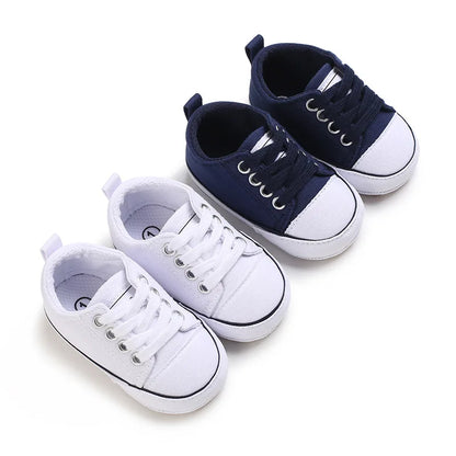 Meckior Baby Sneakers – Canvas Shoes for Boys & Girls, Non-Slip Rubber Sole, Soft & Comfortable Basketball Shoes for 0-18M