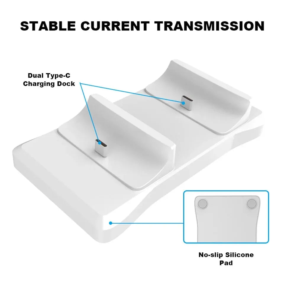 Dual Controller Charging Stand for PlayStation 5 - Fast Charging Station with AC Adapter 5V 2A