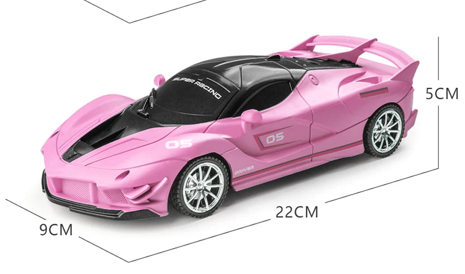 1/18 Scale RC Sports Car with LED Light - 2.4G Radio Remote Control, High-Speed Drifting Vehicle, Racing Toy for Boys and Girls