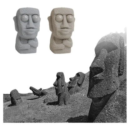 Stone Man Stress Relief Toy – Soft Moai Statue that Slowly Rebounds | Squeeze Eyes for Relaxation and Stress Relief | Kids Gift