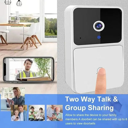 Wireless WIFI Video Doorbell Camera - Smart Home Security HD Door Bell with Night Vision - Two Way Intercom & Voice Change