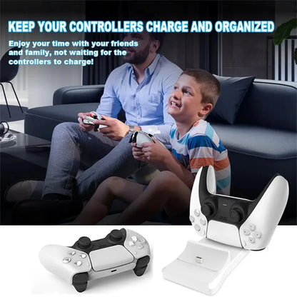 Dual Controller Charging Stand for PlayStation 5 - Fast Charging Station with AC Adapter 5V 2A