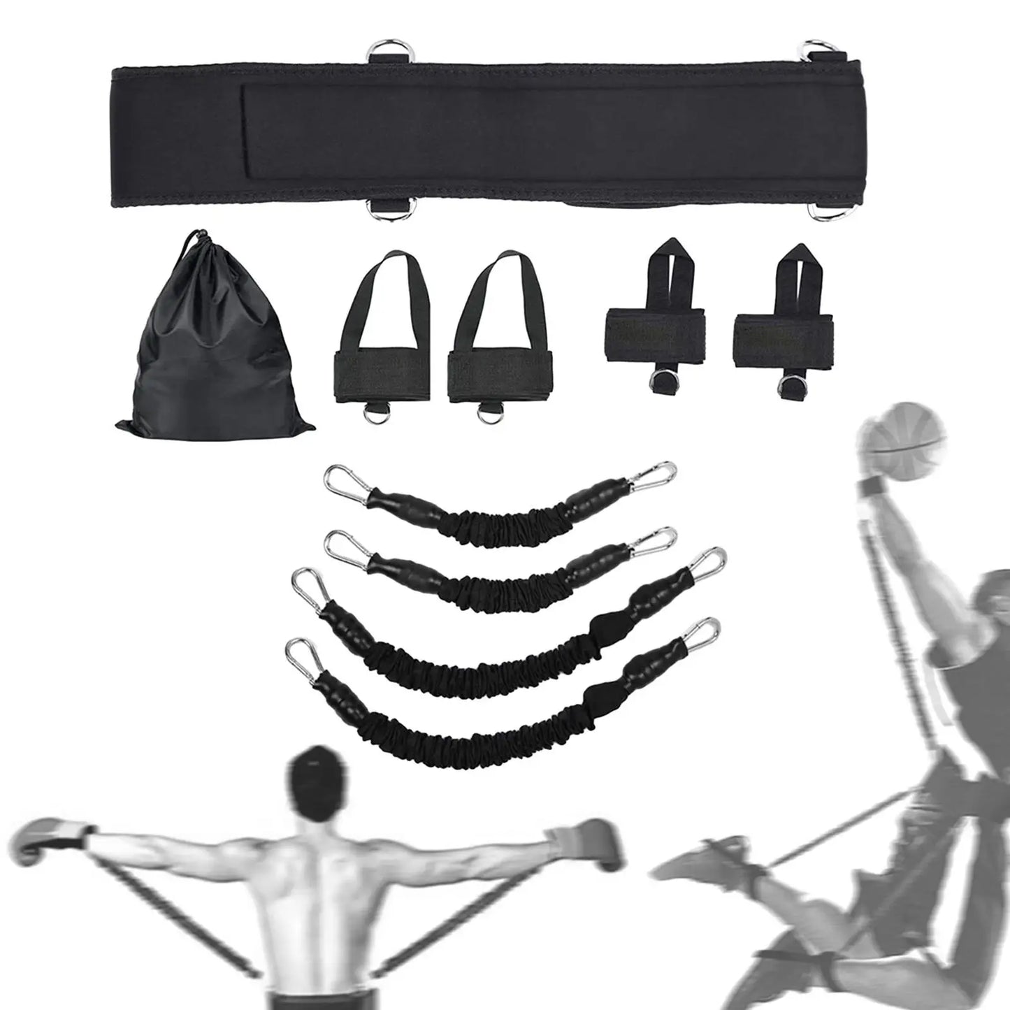 Boxing Resistance Bands with Adjustable Waist Strap - Exercise Bands for Agility Training, MMA, and Workout Resistance