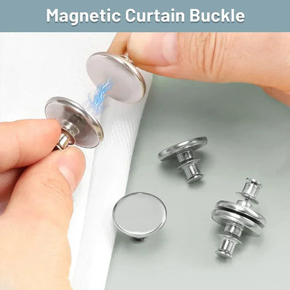 Magnetic Curtain Tiebacks Set - 4/8 Pairs Detachable Curtain Clips with Fastener, Light-Adjusting Window Screen Closure Magnet Buckle