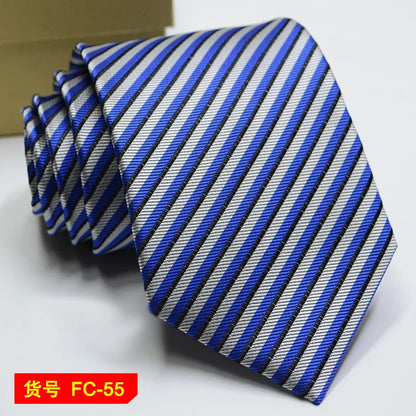 Men's Ties in 67 Styles - Solid, Stripe, and Floral Jacquard Neckties, 7-8cm Wide - Perfect for Daily Wear, Weddings and Gifts