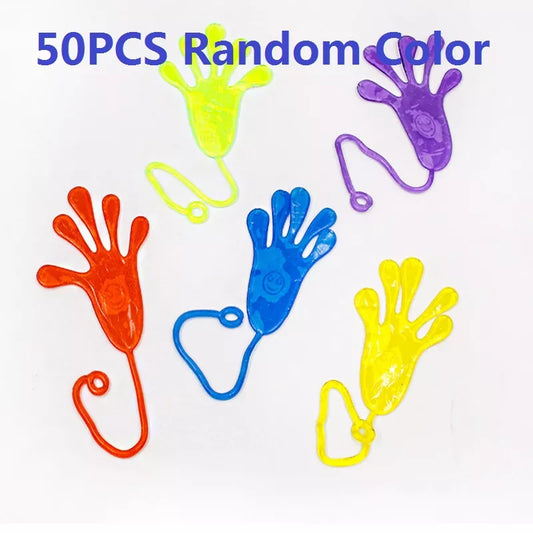 5-50 Pcs Kids Funny Sticky Hands Toy - Elastic Sticky Squishy Slap Palm Toy, Novelty Gift for Party Favors