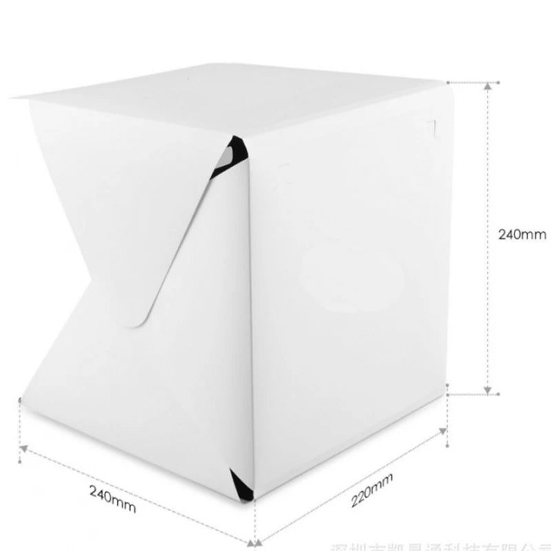 Mini Lightbox Photo Studio: 23*22*24cm Photography Box with Multiple Color Backdrops - Light Studio Shooting Tent Kit