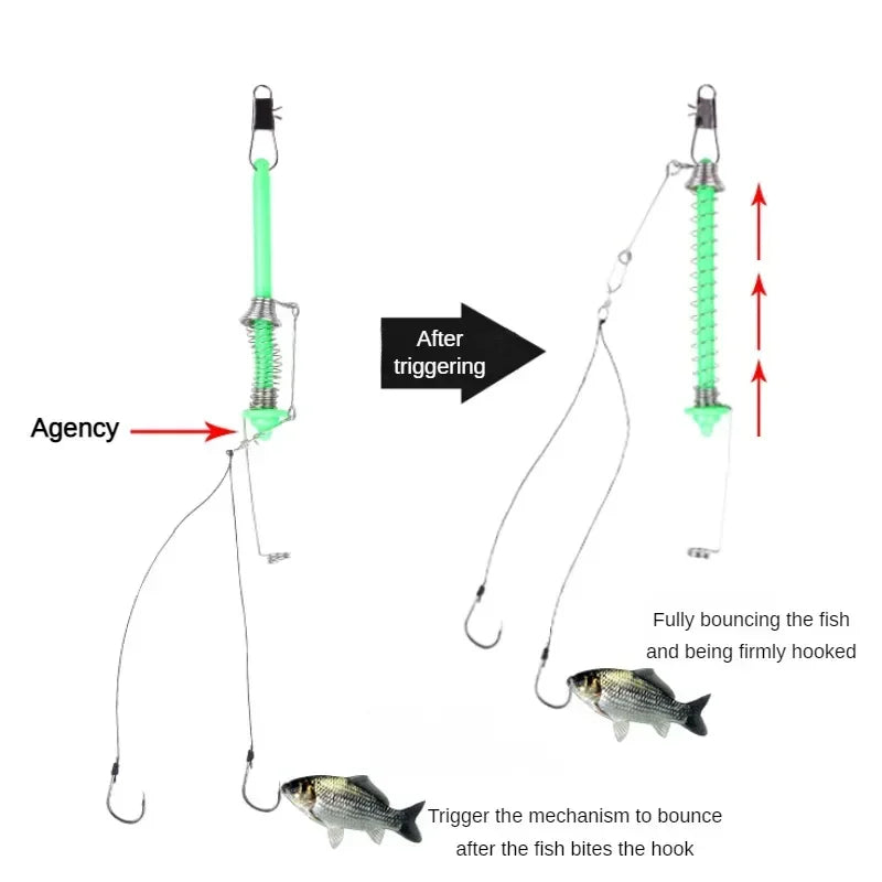 Automatic Fishing Hook Trigger: Spring Fishhook Bait Catch Ejection Catapult - Handy Fishing Tool Accessory