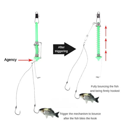 Automatic Fishing Hook Trigger: Spring Fishhook Bait Catch Ejection Catapult - Handy Fishing Tool Accessory