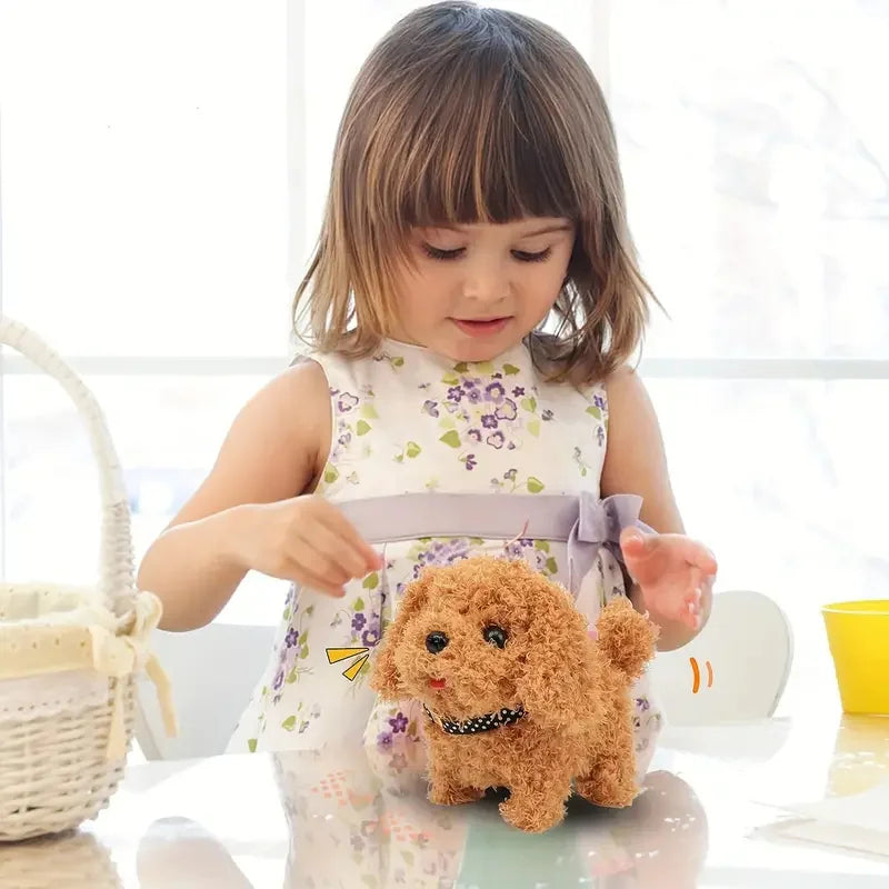 Interactive Plush Baby Toy Dog - Walks, Barks and Wags Tail, Electronic Puppy Montessori Toy for Boys and Girls, Ideal Christmas Gift