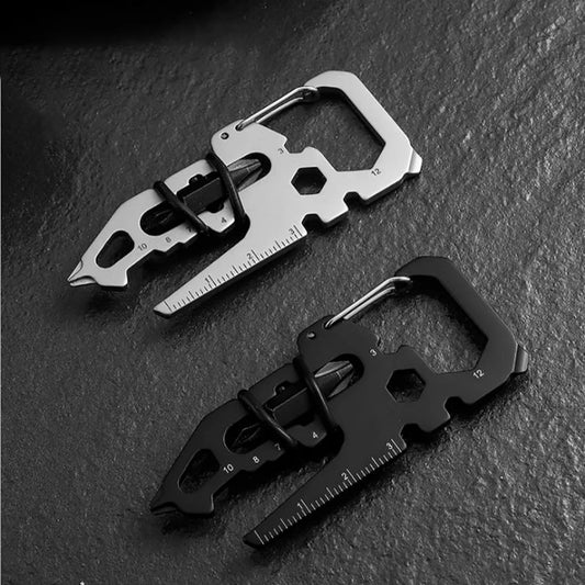 Stainless Steel Outdoor Carabiner Clip: Multifunction Keychain Ring with Bottle Opener - Camping and Climbing Accessories