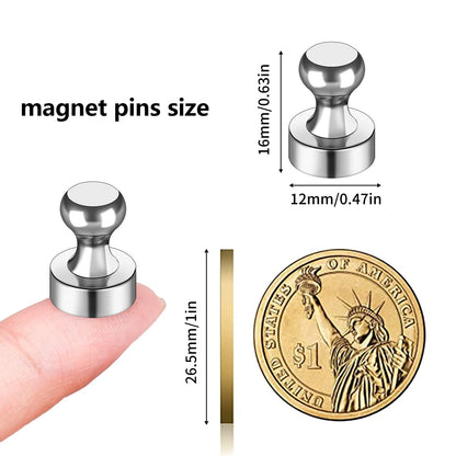 10pcs Super Strong Neodymium Magnetic Pushpins: Durable Steel Suckers for Refrigerator & Whiteboard