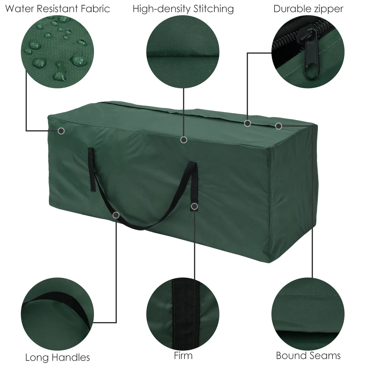 Large Capacity Cushion Storage Bag - Waterproof, Dustproof Furniture Protector for Outdoor Garden and Christmas Tree Organizer