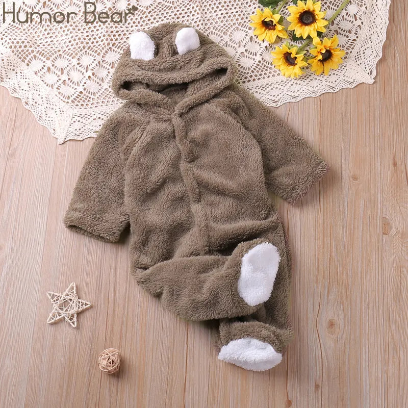 Humor Bear Autumn Cartoon Romper for Baby Boys & Girls | Winter Long Sleeve Toddler Playsuit Jumpsuit | Baby Clothes