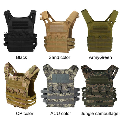 Tactical Vest Waterproof Body Armor - Lightweight JPC Molle Plate Carrier, Outdoor Hunting and Security Gear for CS Game and Jungle Use