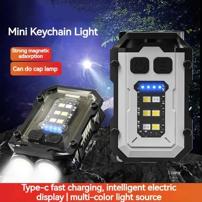 Portable Mini Keychain Light | LED High Bright Flashlight | Dual Light Source Outdoor Camping Fishing | Multi-function Tool Torch Lamp