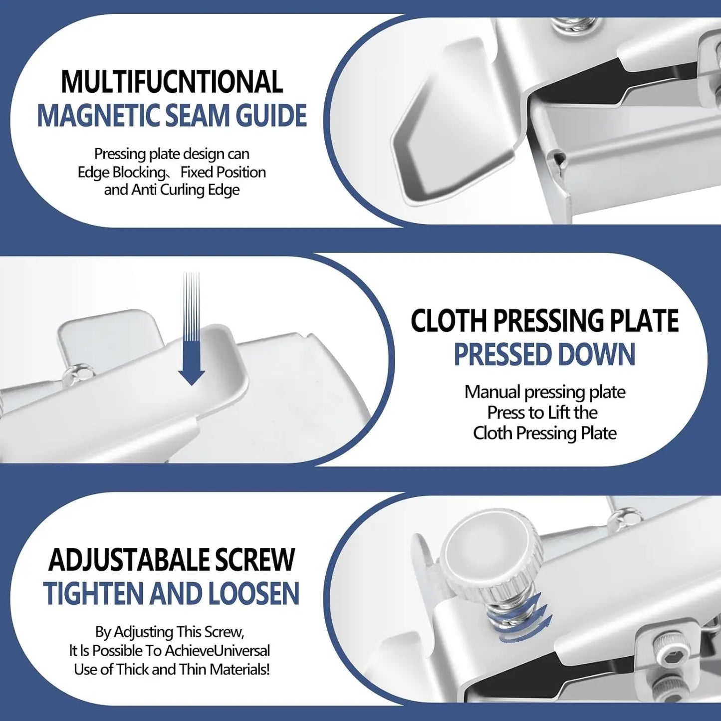 Magnetic Seam Guide: Multifunctional Sewing Ruler for Straight Line Hems - Universal Sewing Machine Attachment