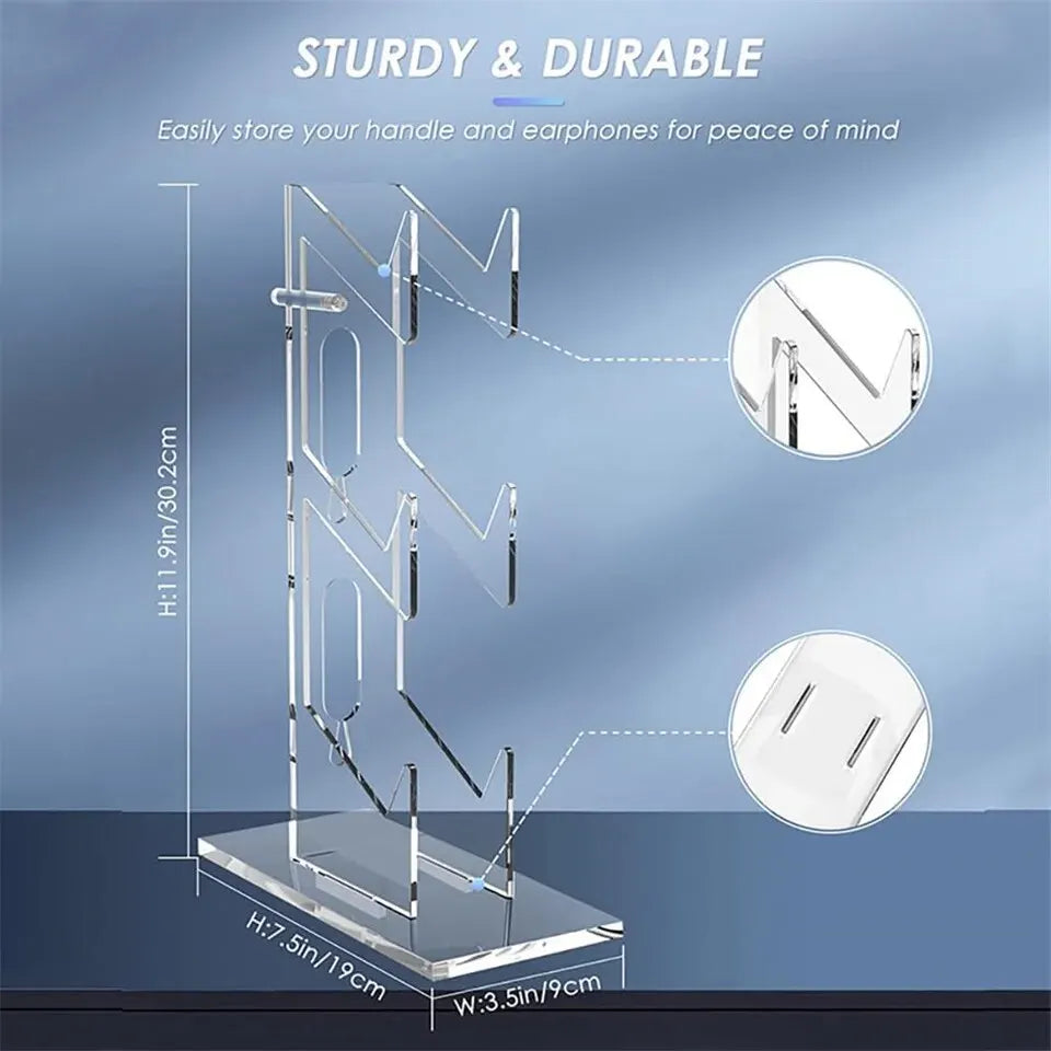 Game Controller & Headphone Holder - Acrylic Clear Display Stand, Compatible with PS5, PS4, Nintendo Switch, and Xbox