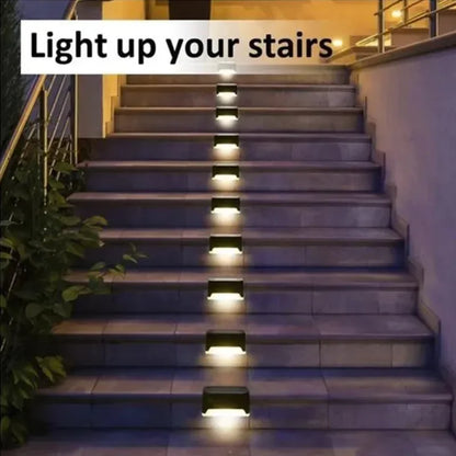 Warm White LED Solar Step Lamp: Outdoor Garden Lights for Path, Stair, Balcony - Waterproof Decoration for Patio Fence