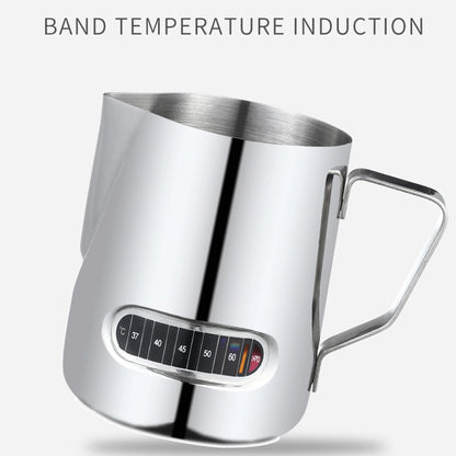 Stainless Steel Milk Frothing Pitcher with Temperature Display - 12/20oz (350/600ML) for Latte Art Barista