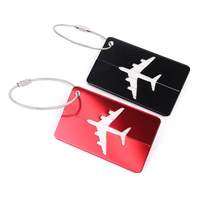 Aluminum Alloy Luggage Tag: Metal Boarding Identification Holder for Aircraft Check-In - External Travel Identification Card