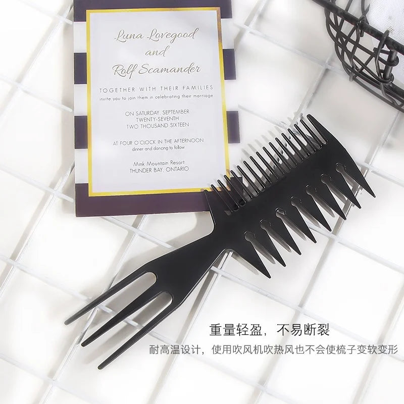 Professional Fish Bone Shape Hair Brush: Double-Sided Tooth Combs for Barber Hair Dyeing and Cutting - Man Hairstyling Tool