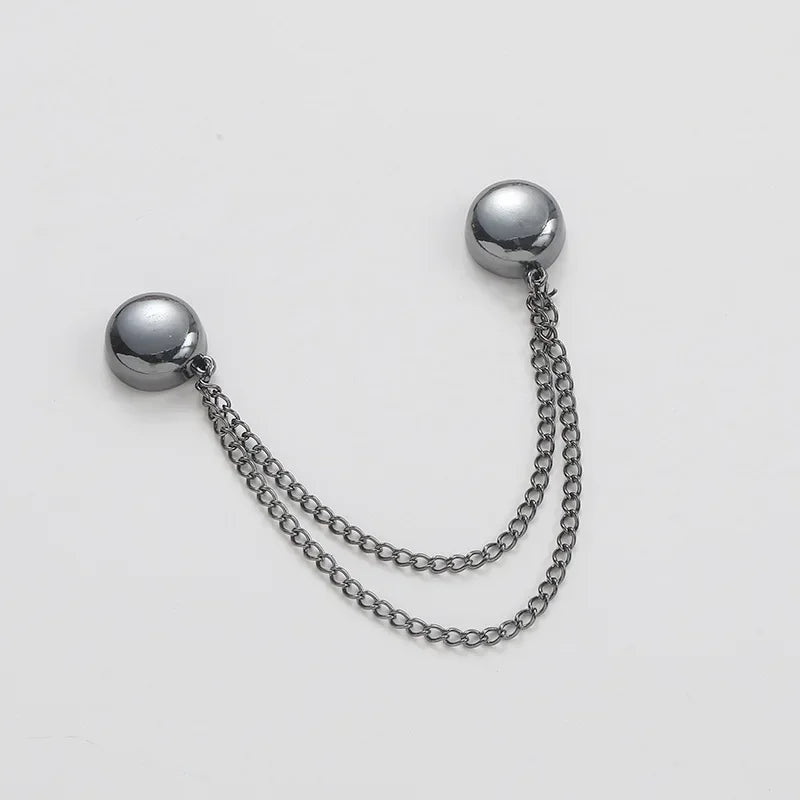 Chain Magnetic Buckle Brooch for Pants - Exquisite Alloy Hooks for DIY Sewing, Roll-Up Shorts and Trouser Legs