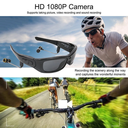 HD 1080P Mini Camcorder Glasses Camera with Bluetooth Headset - Polarized Sunglasses Sports Camera for Driving and Cycling