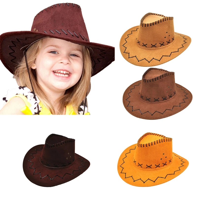 Fashion Simple Kids Cowboy Hat - Western Child Cowgirl Hats for Halloween and Birthday Costume Accessories, Holiday Decor