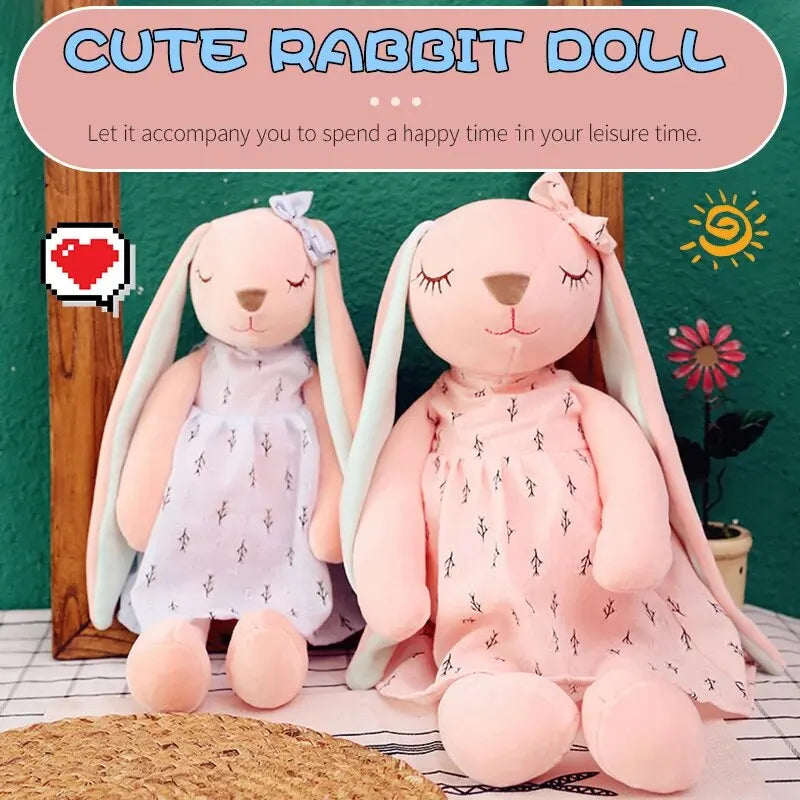 Creative Pink Rabbit Plush Toy - Instagram-Inspired Long-Ear Heart Rabbit Doll, Comfort Throw Pillow for Kids' Gifts