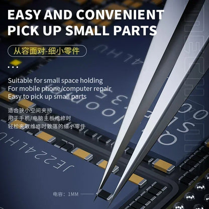 MECHANIC KA-11 Precision Micrometer Tweezers - Special Pointed, Non-Magnetic and Anti-Adsorption for Electronic Components and Flying Wire