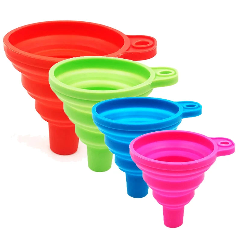 Universal Silicone Liquid Funnel: Foldable Portable Funnel for Car Engine Oil & Washer Fluid Change - Auto Engine Petrol Change Funnels