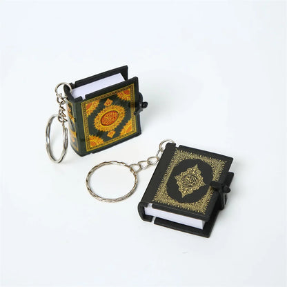 Muslim Keychain Resin Islamic Mini Quran Book - Real Paper Pendant, Readable, Key Ring Key Chain Religious Jewelry