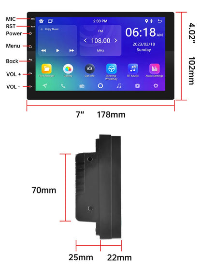 Android 11 Universal Car Radio - 7"/9"/10" 2 Din Multimedia Player with WIFI, GPS for Hyundai, Nissan, Toyota, Kia - 32GB