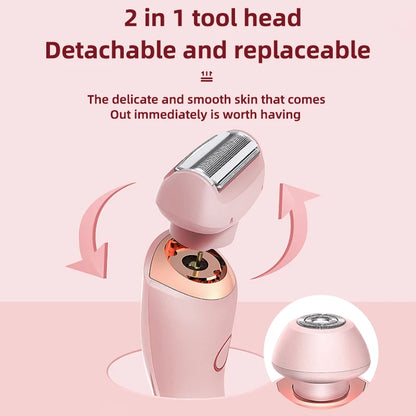 Painless Hair Removal Epilator - USB Rechargeable Trimmer for Women, Body, Face, Leg, Armpit, Bikini, and Pubic Shaver