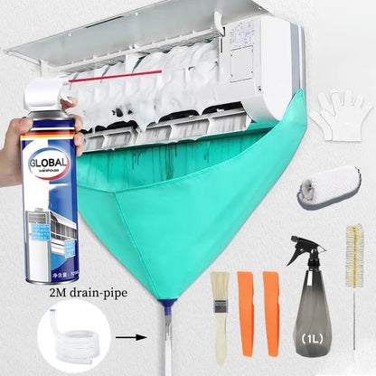 Leak-proof Air Conditioner Cleaning Bag Kit - Full Set of Cleaning Tools with Drain Water Pipe, Air Conditioning Cleaning Cover