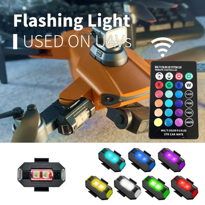 RGB LED Aircraft Strobe Lights - Multi-Color, Rechargeable, Easy Control for Motorcycles, Airplanes, Helicopters and Cars