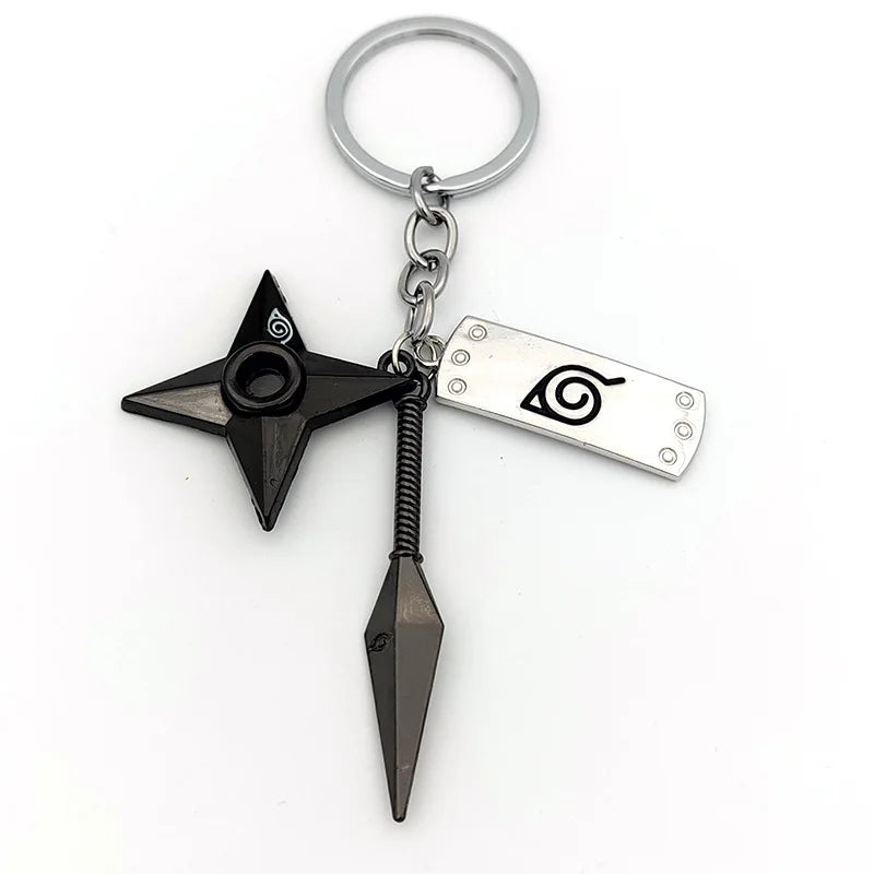 Naruto Anime Keychain - Ninja Kunai, Shuriken & Red Cloud Accessories for Car, Backpack - Perfect Gift for Fans