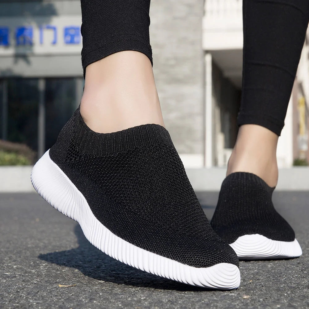 Spring Step: 2024 Women's Knitting Sock Sneakers - Casual Breathable Flats, Flat Shoes for Walking, Trendy Women's Sneakers