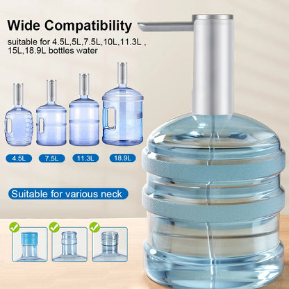 Electric Water Gallon Bottle Pump - Automatic Dispenser for 19 Liters, Foldable Desktop Water Bottle Pump H3, Rechargeable